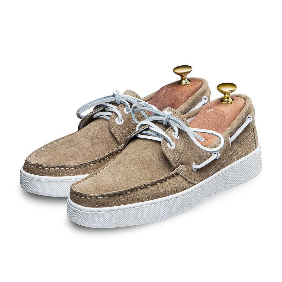 LodinG Torca 1102 Boat Shoes Sand Suede Calfskin Clearance