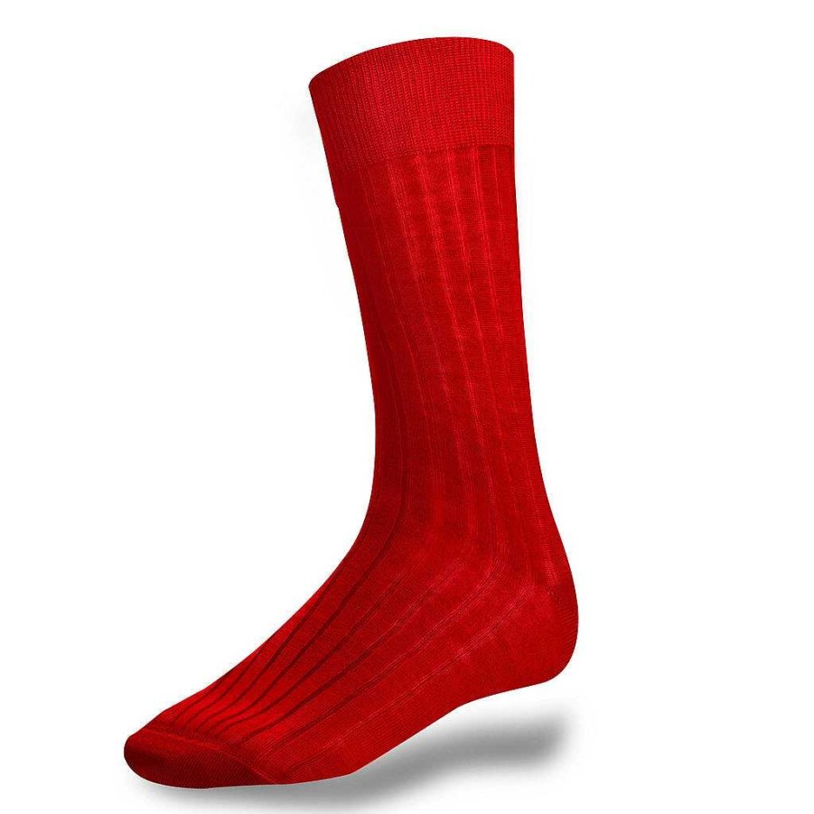 LodinG Red Cotton Socks With Lisle Thread New