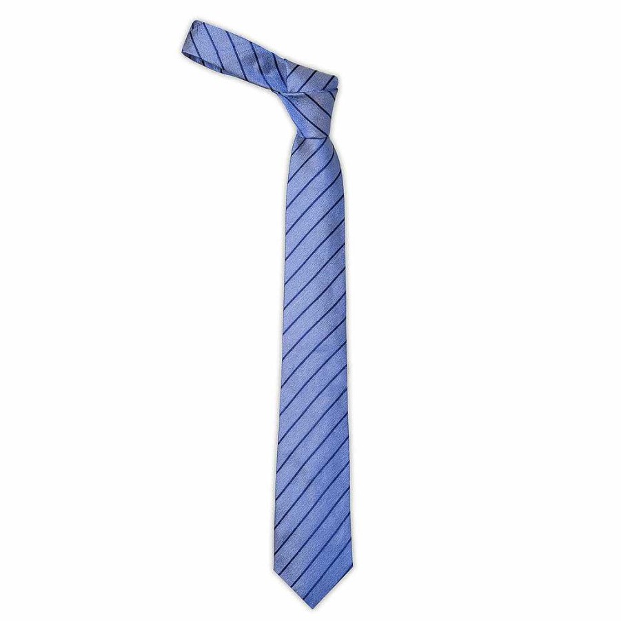 LodinG Blue Club Tie With Fine Navy Stripes New