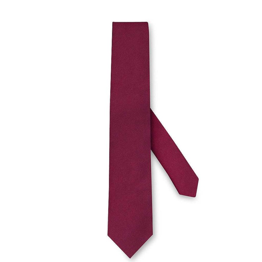 LodinG Pure Silk Tie In Burgundy Twill Wholesale