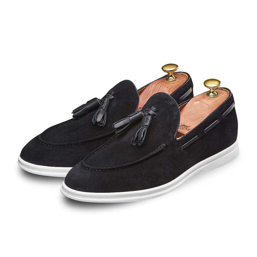 LodinG Tassel Moccasin Melia 397 Navy Blue Suede Calfskin Clearance