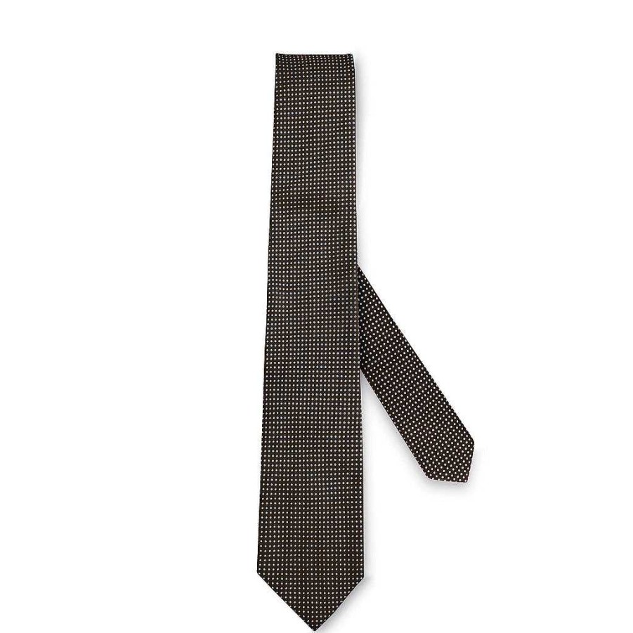 LodinG Polka Dot Tie In Pure Silk Brown Sky Polka Dots Clearance