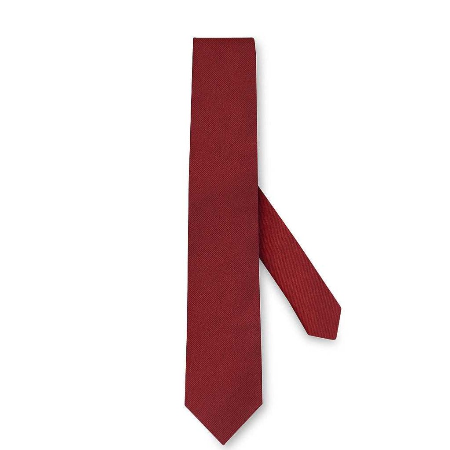 LodinG Pure Silk Tie In Red Twill Hot