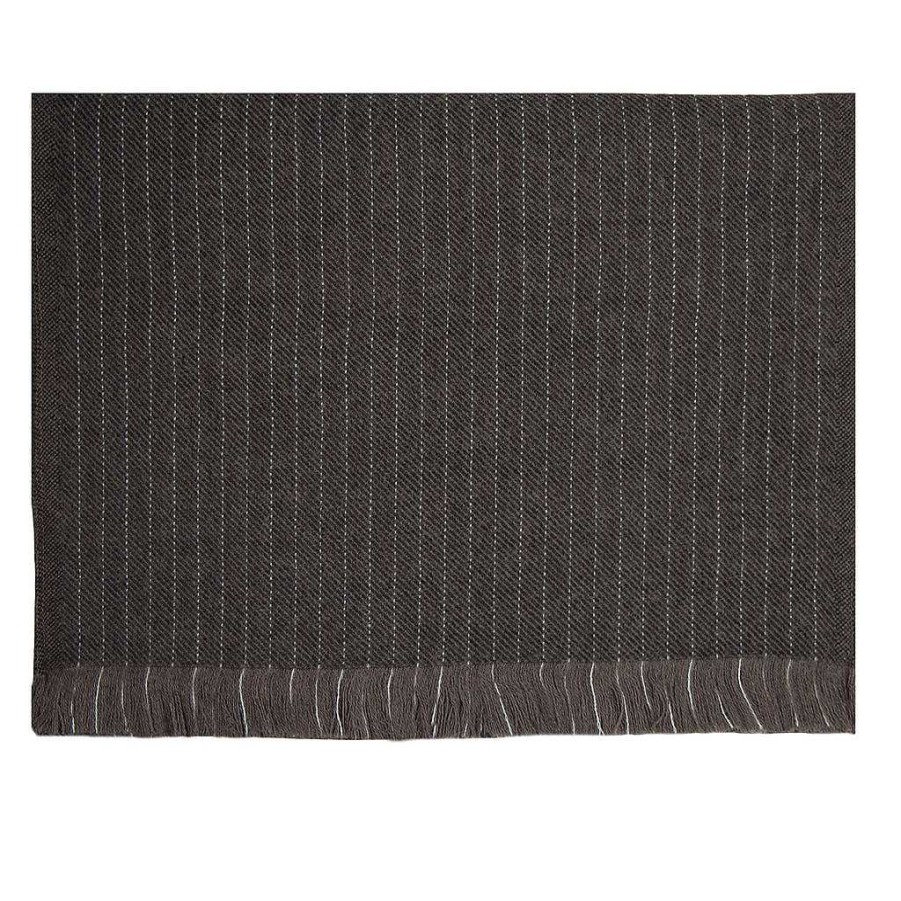 LodinG Taupe Striped Wool Scarf Online