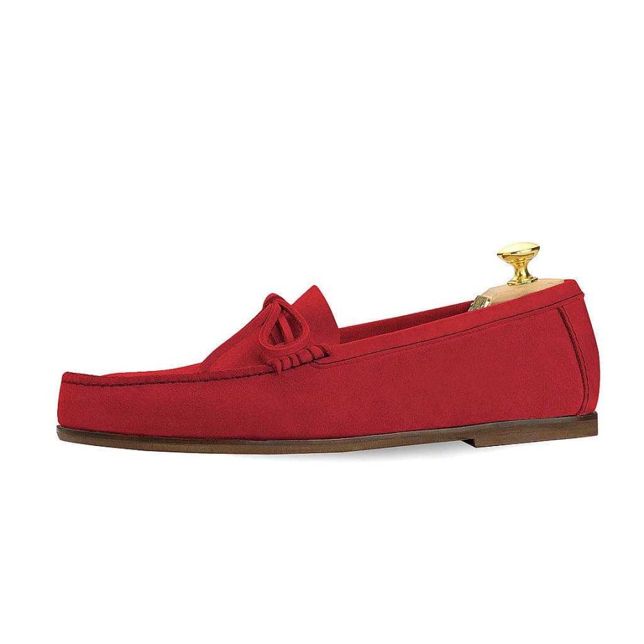 LodinG Bahia 819 Moccasin Red Suede Calfskin Clearance