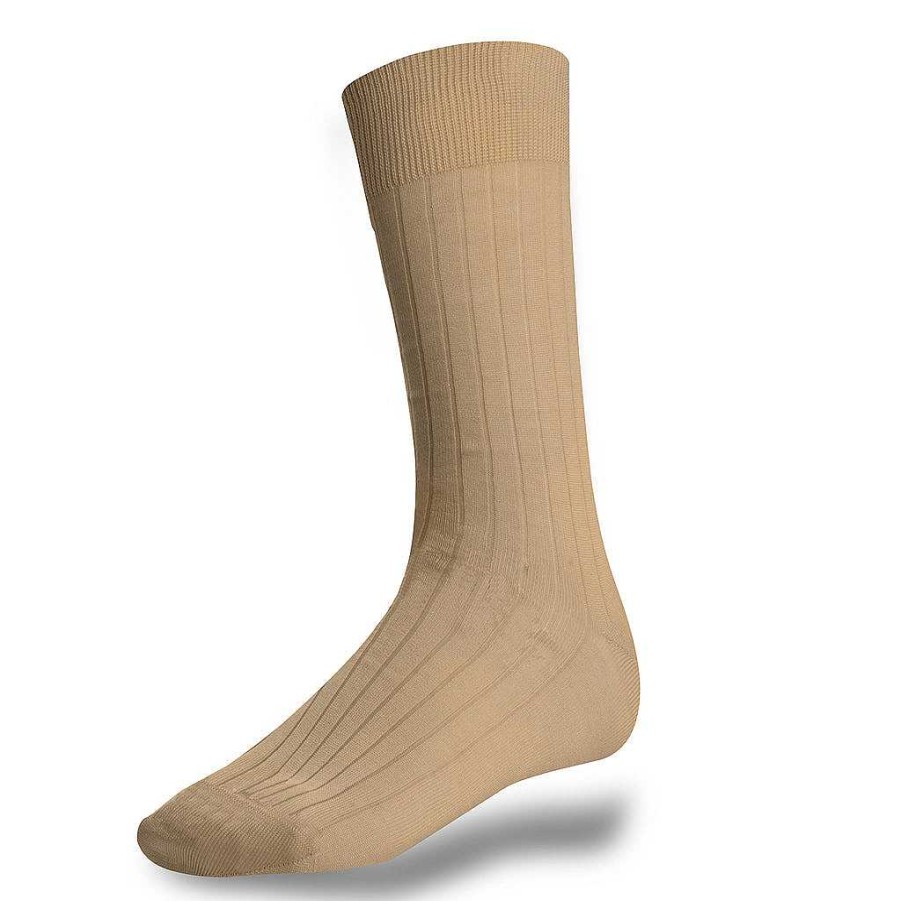 LodinG Beige Cotton Socks With Lisle Thread New