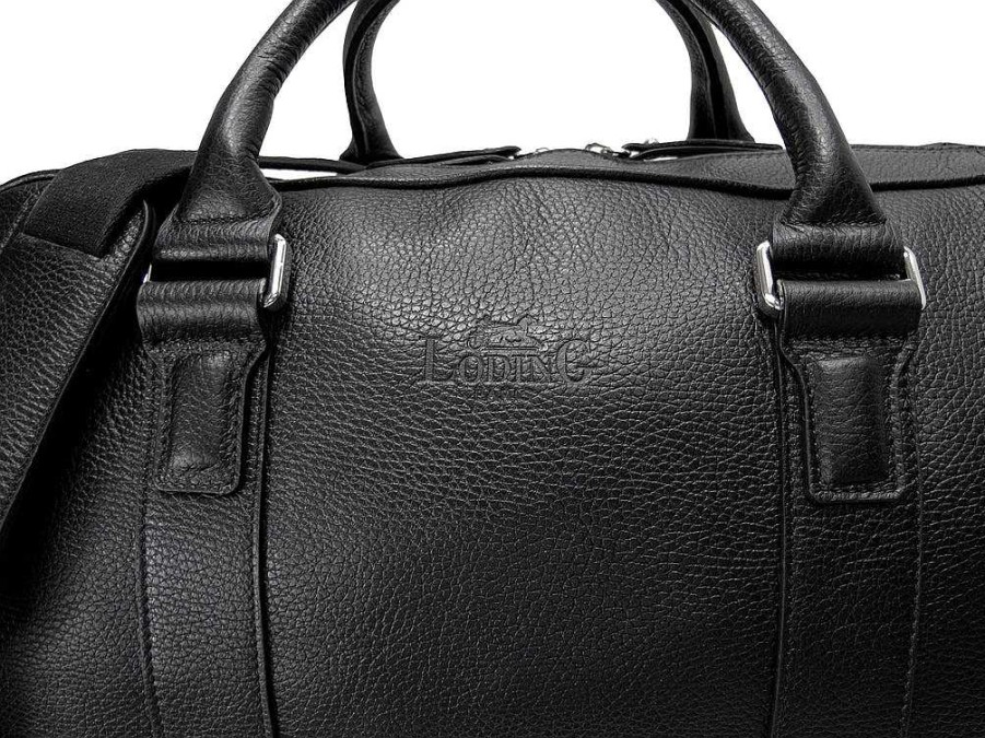 LodinG Black Grain Leather Travel Weekend Bag Online