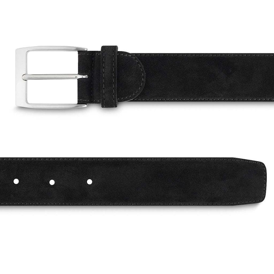 LodinG Black Suede Calfskin Belt Best