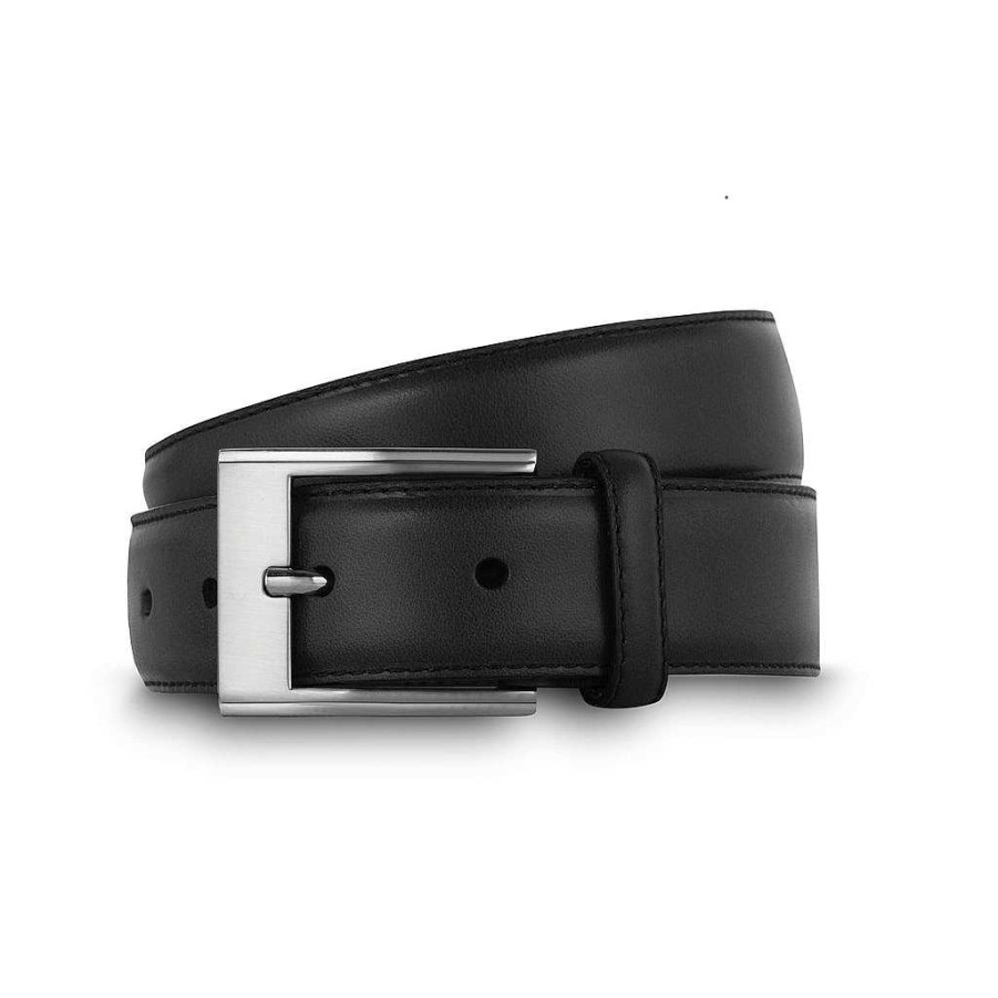 LodinG Smooth Leather Belt 30Mm Black Wholesale