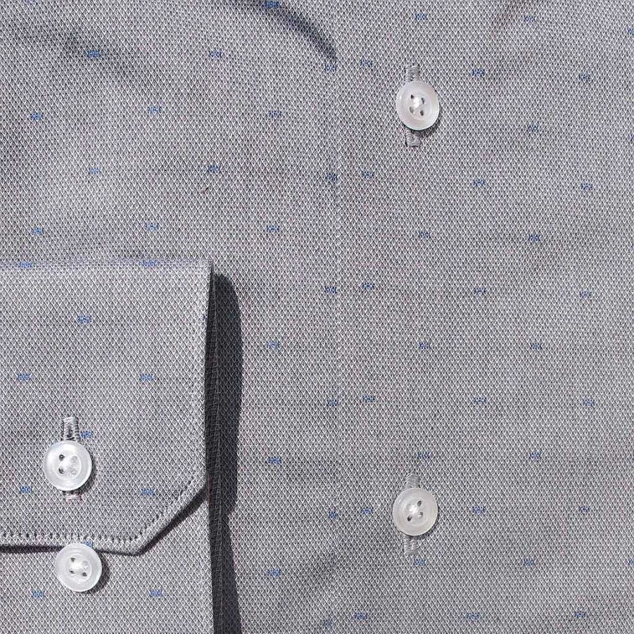 LodinG Gray Fancy Fitted Shirt Blue Patterns Hot