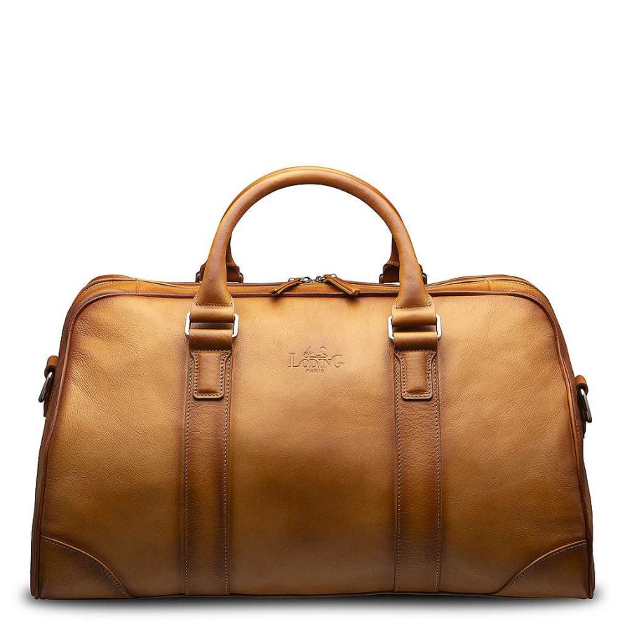 LodinG Camel Leather Travel Weekend Bag Clearance