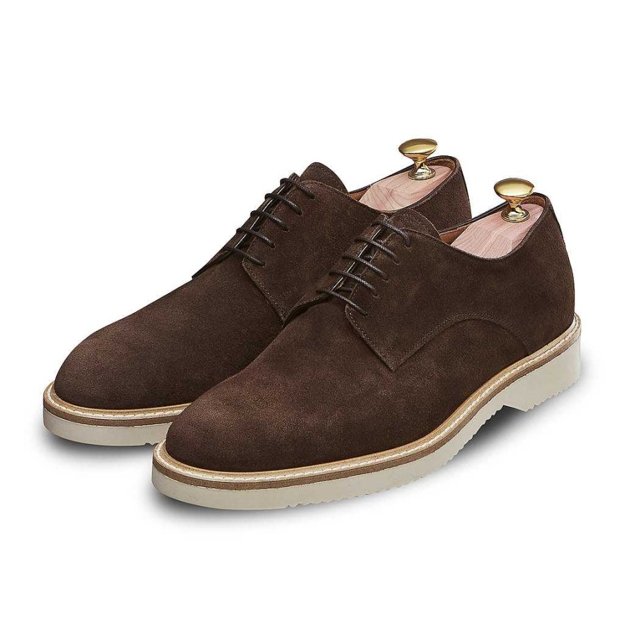 LodinG Derby Galdo 394 Brown Suede Calfskin Clearance