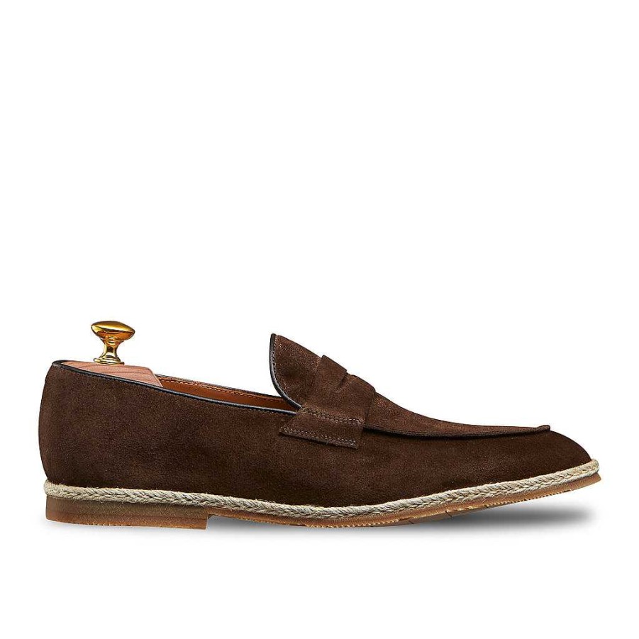 LodinG Capri 1100 Brown Suede Calfskin Espadrille Moccasin Clearance