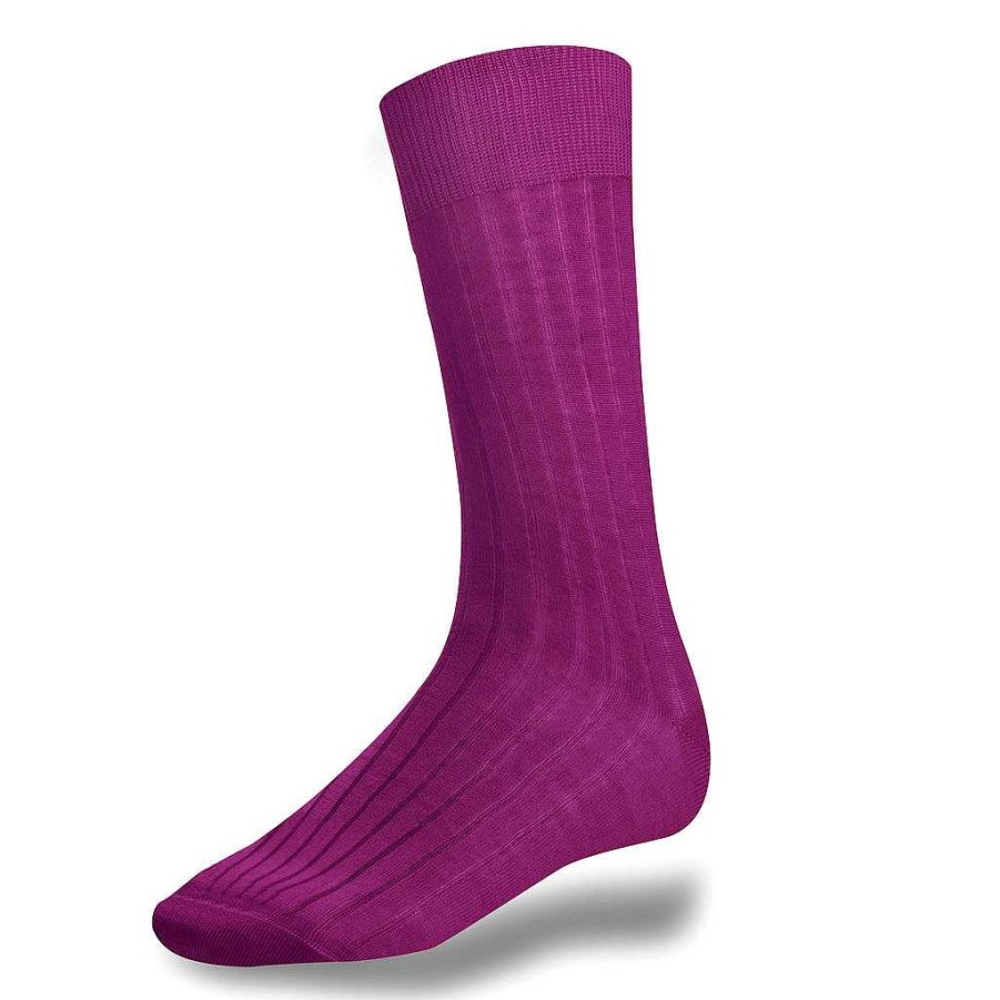 LodinG Fuchsia Pink Socks In Cotton Lisle Thread Clearance