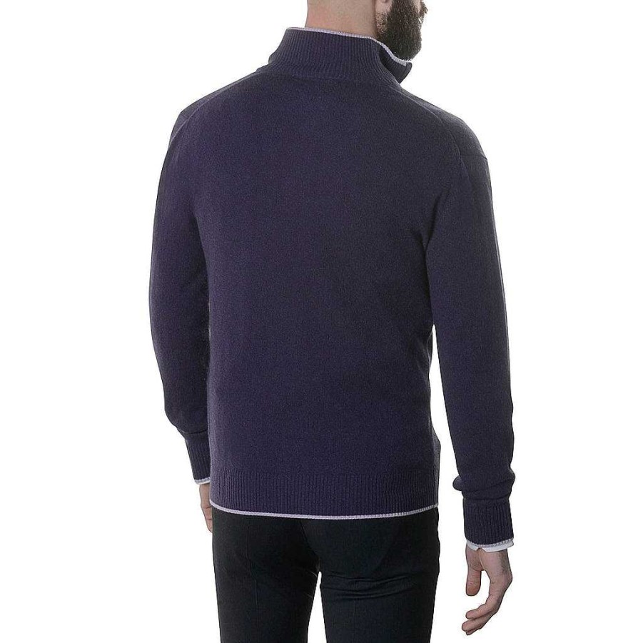 LodinG 100% Cashmere Zip Vest Purple / Parma Wholesale