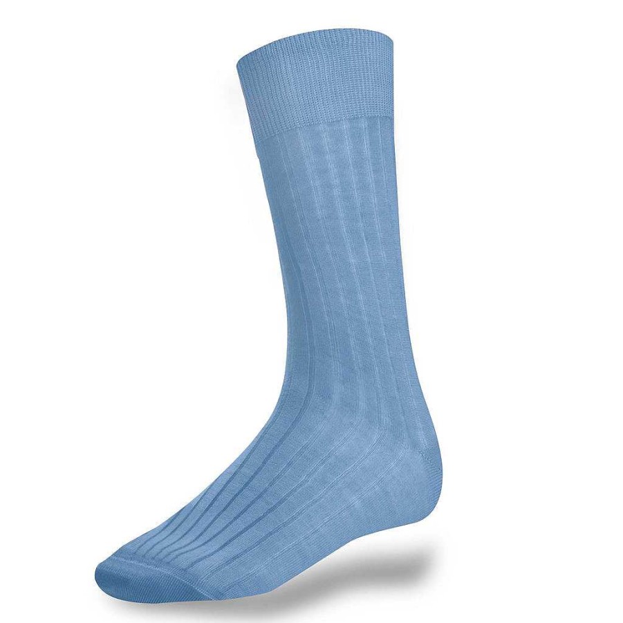 LodinG Sky Blue Cotton Socks With Lisle Thread Clearance