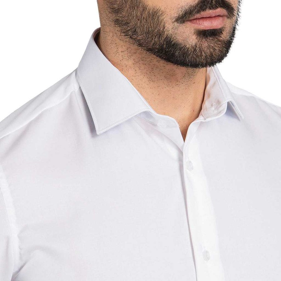 LodinG White Slim Fit Shirt With French Wrist 100% Cotton Wrinkle-Resistant Online