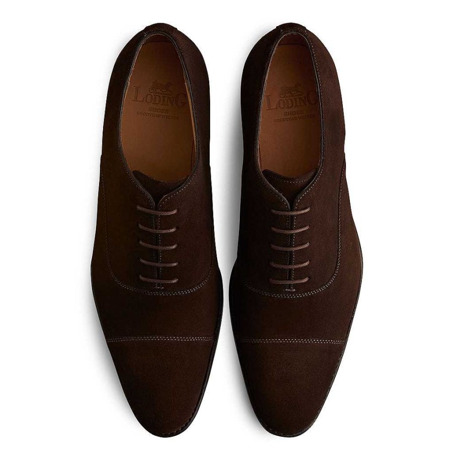 LodinG Oxford With Straight Toe Report Nevisa 351 Brown Suede Calfskin Clearance