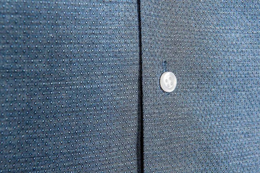 LodinG Blue Slim Fit Shirt With Diamond Patterns Clearance