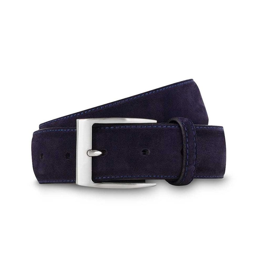 LodinG Navy Blue Suede Calfskin Belt Clearance