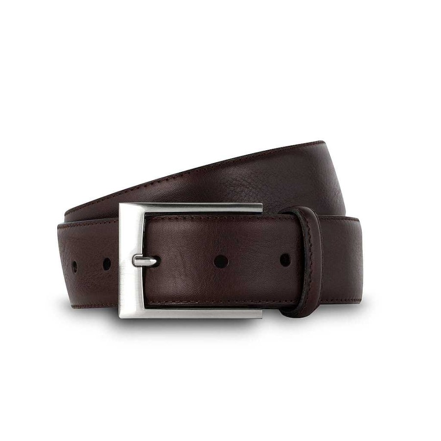 LodinG Men'S Belt In Brown Grain Leather Wholesale