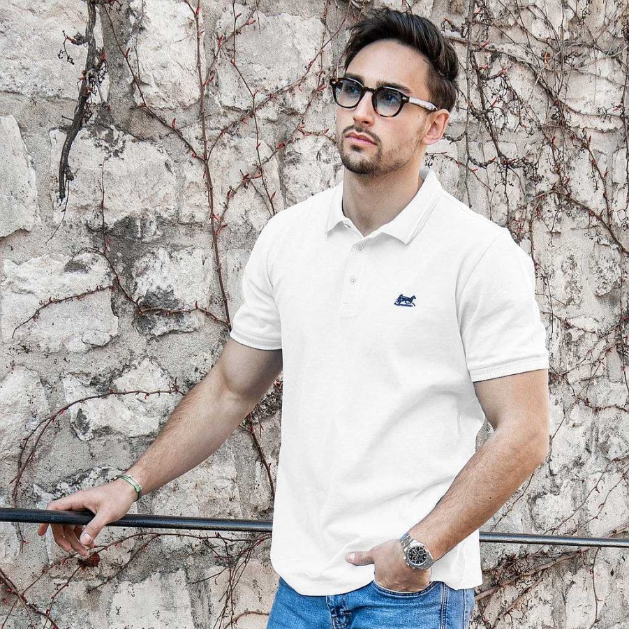 LodinG White 100% Cotton Polo Shirt Hot