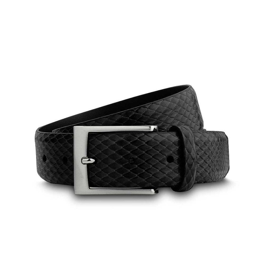 LodinG Black Snake Leather Belt New