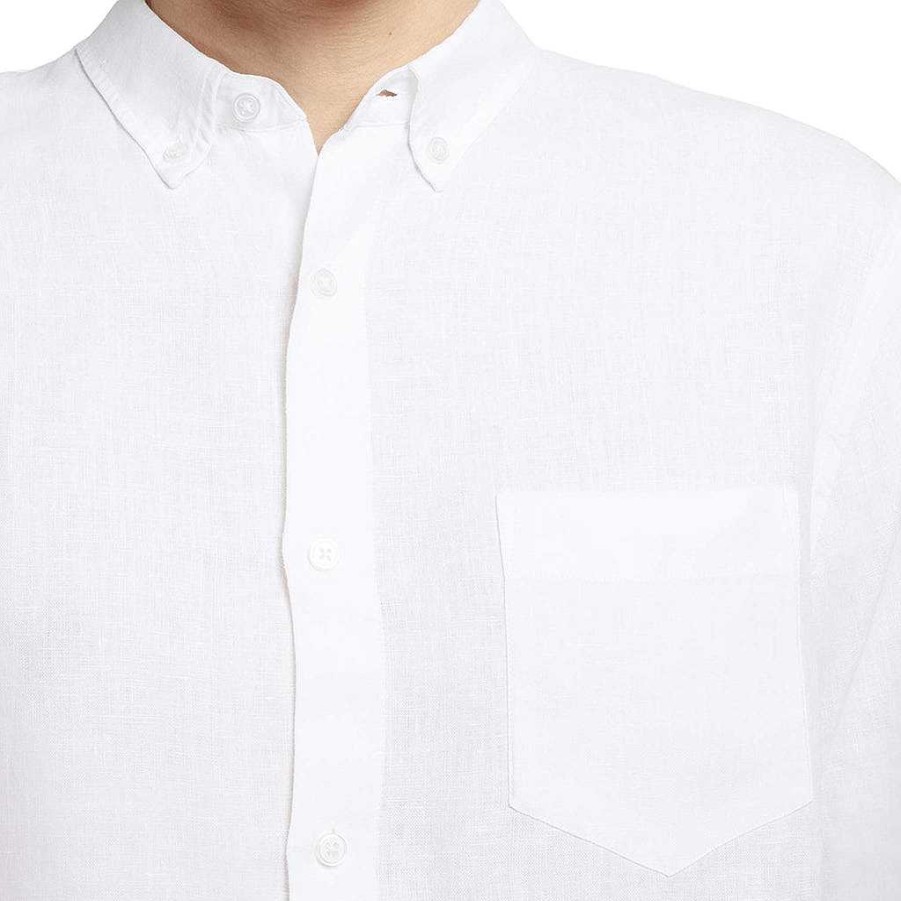 LodinG Classic Fit Linen Shirt White Wholesale