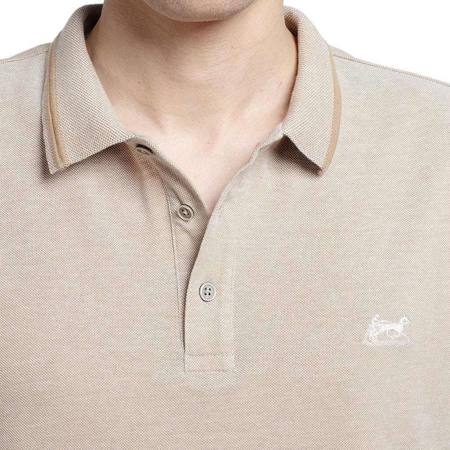 LodinG China Beige Polo Shirt 100% Cotton New