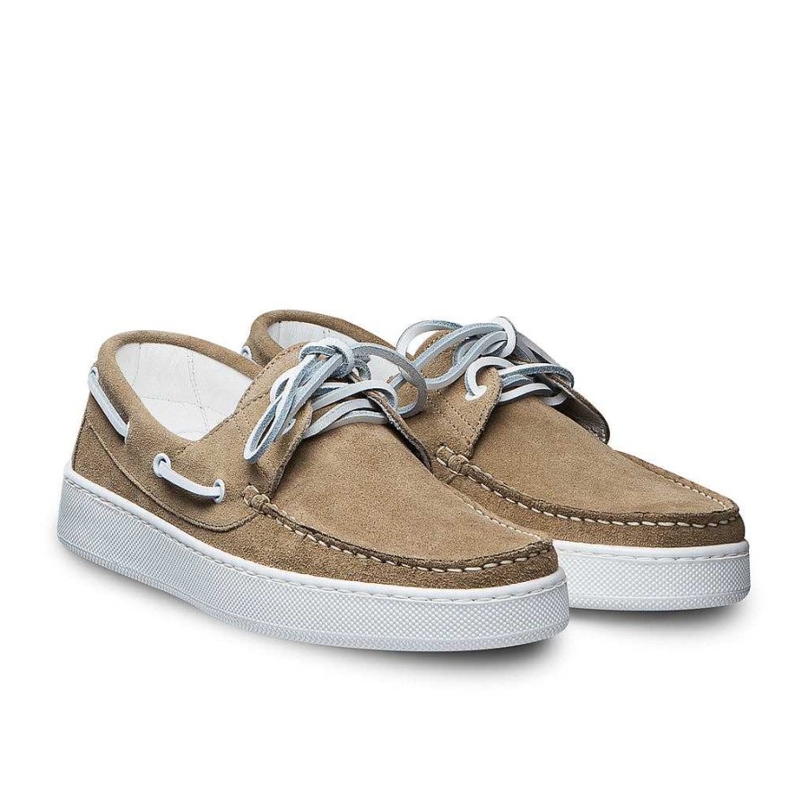 LodinG Torca 1102 Boat Shoes Sand Suede Calfskin Clearance