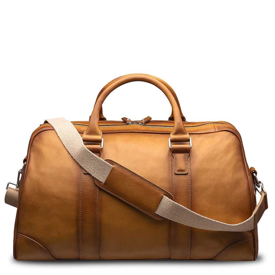 LodinG Camel Leather Travel Weekend Bag Clearance