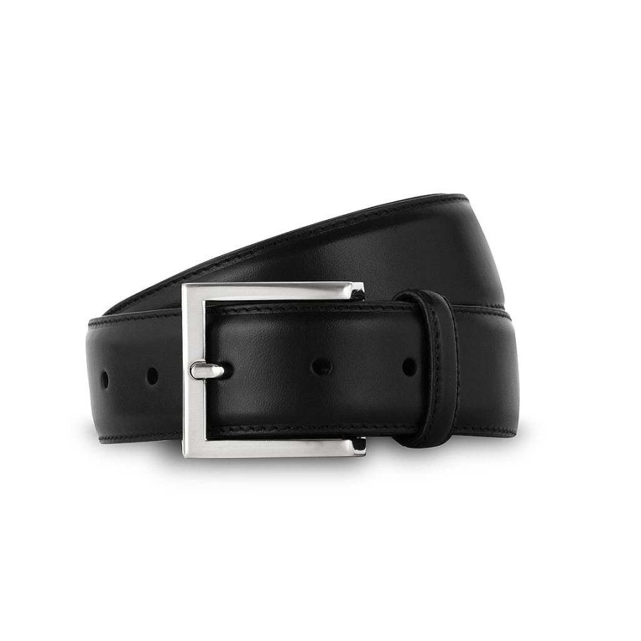 LodinG Men'S Belt In Black Smooth Leather Hot