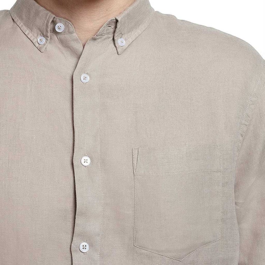 LodinG Classic Fit Linen Shirt Beige Clearance