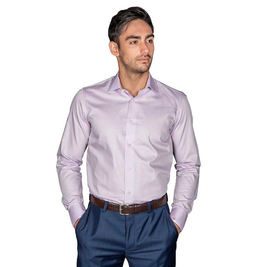 LodinG Parma Herringbone 100% Cotton Fitted Shirt Wholesale