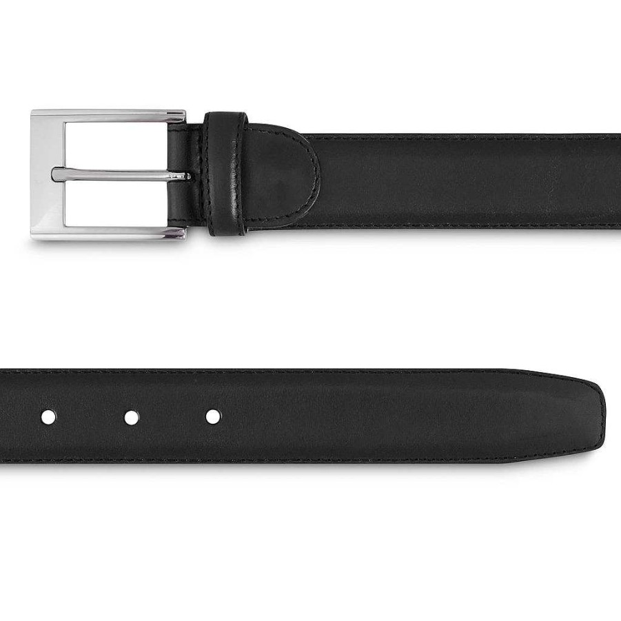 LodinG Smooth Leather Belt 30Mm Black Wholesale