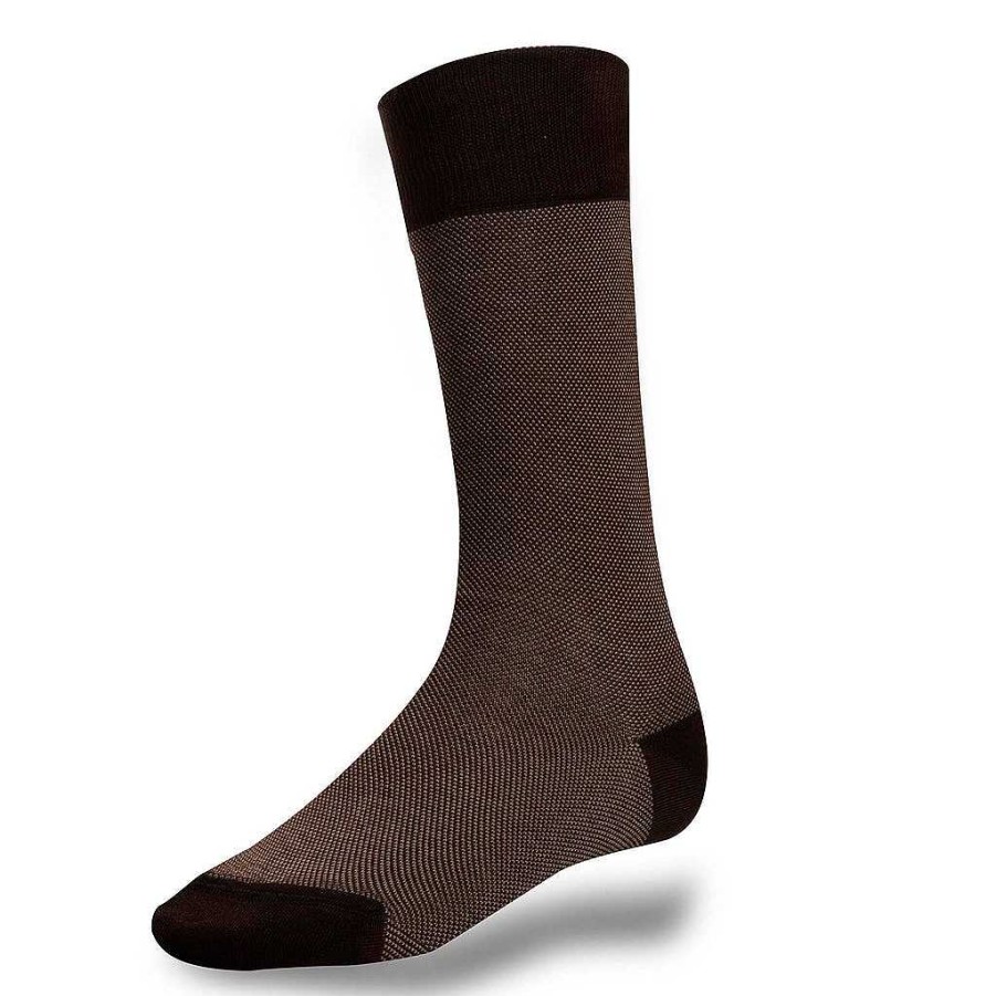 LodinG Caviar Brown Cotton Socks With Lisle Thread Online