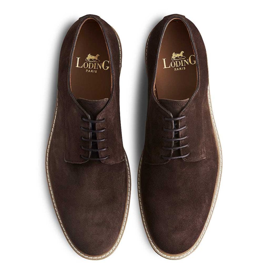 LodinG Derby Galdo 394 Brown Suede Calfskin Clearance