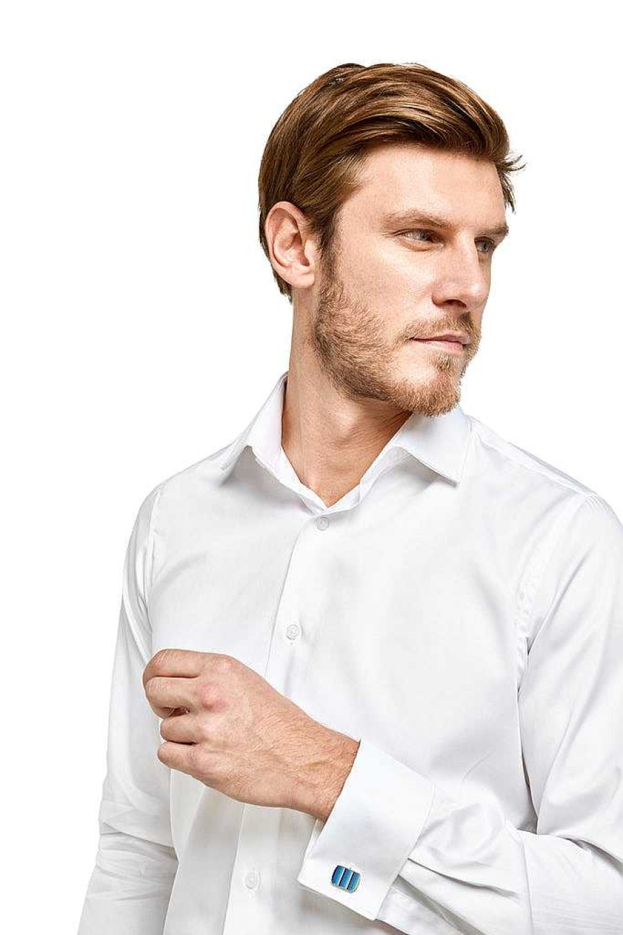 LodinG Straight White Non-Iron Shirt 100% Cotton French Cuff Clearance