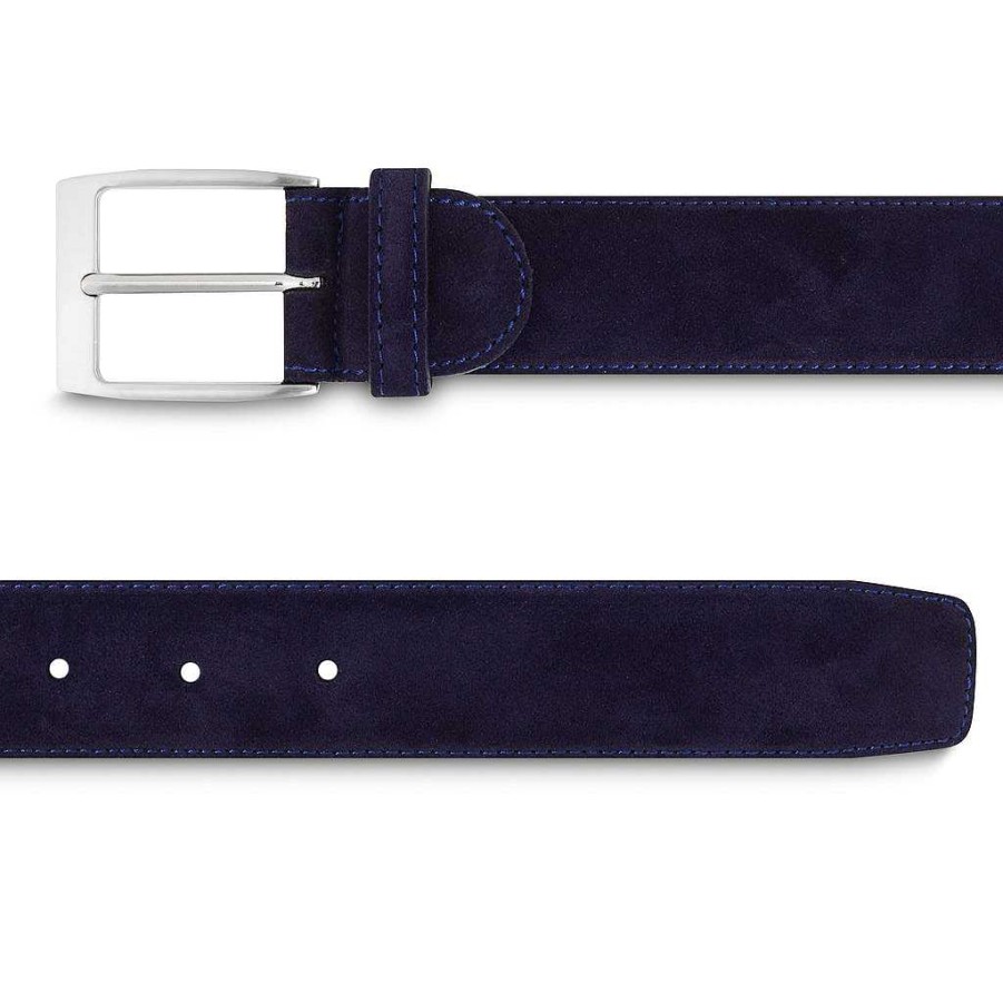 LodinG Navy Blue Suede Calfskin Belt Clearance