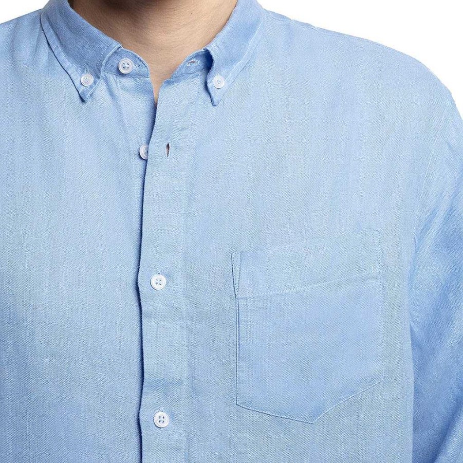 LodinG Classic Fit Linen Shirt Sky Blue Online