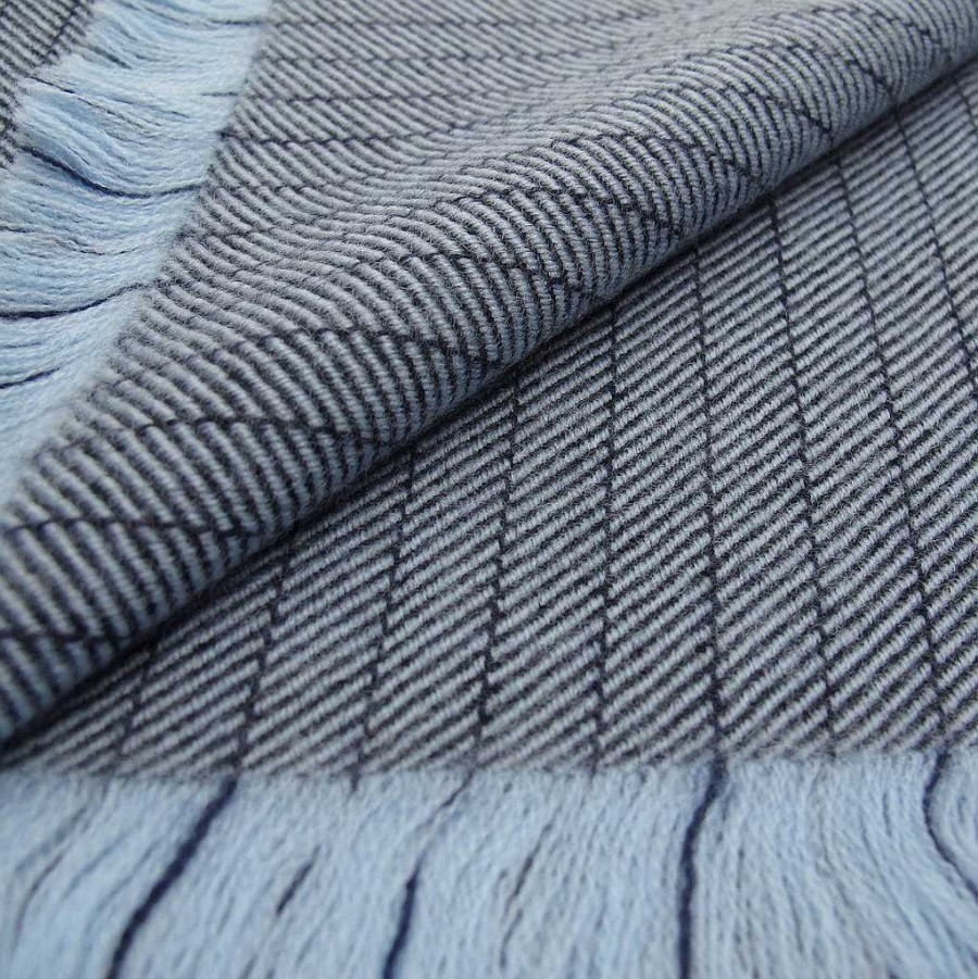 LodinG Blue Striped Wool Scarf Hot