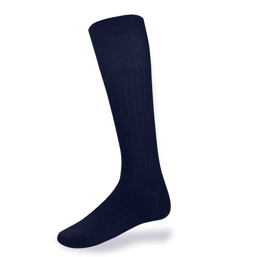 LodinG Navy Long Socks In Cotton Lisle Thread Wholesale