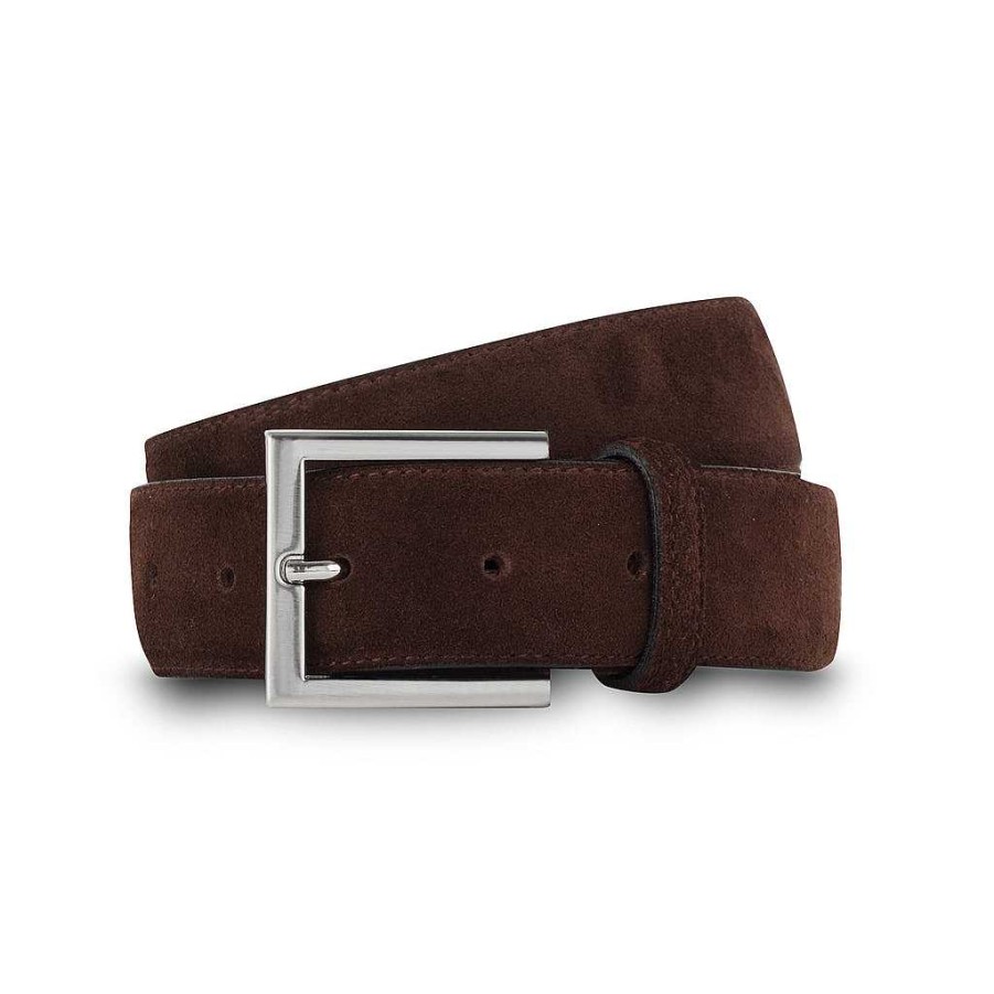 LodinG Brown Suede Calfskin Belt Best