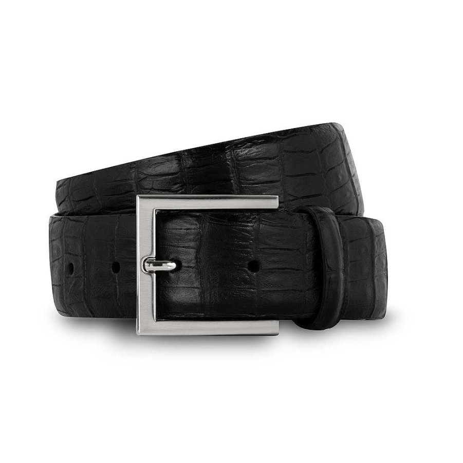 LodinG Black Crocodile Look Leather Belt Best