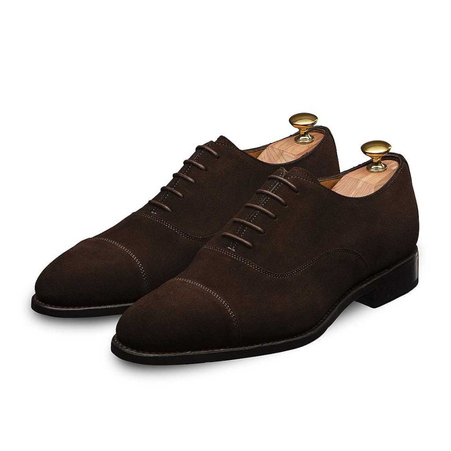 LodinG Oxford With Straight Toe Report Nevisa 351 Brown Suede Calfskin Clearance