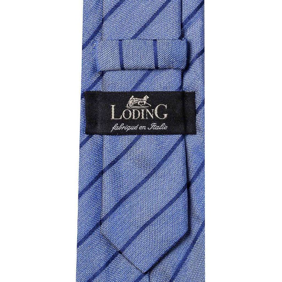 LodinG Blue Club Tie With Fine Navy Stripes New