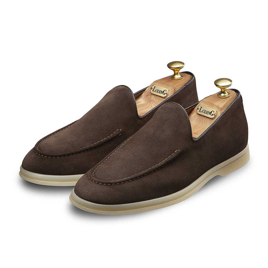 LodinG Summer Moccasin Brown Suede Calfskin Siena Rubber Sole 398 Best