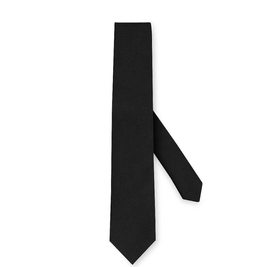 LodinG Pure Silk Tie In Black Twill Wholesale