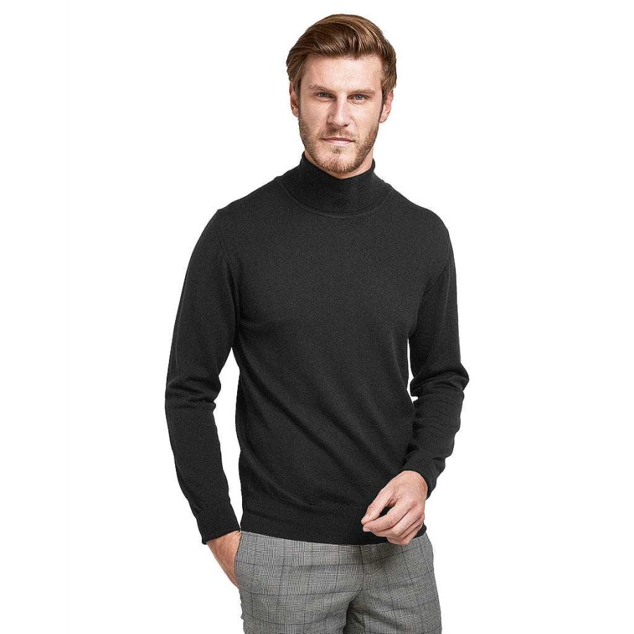 LodinG Turtleneck Sweater 100% Pure Merino Wool Charcoal Gray Best