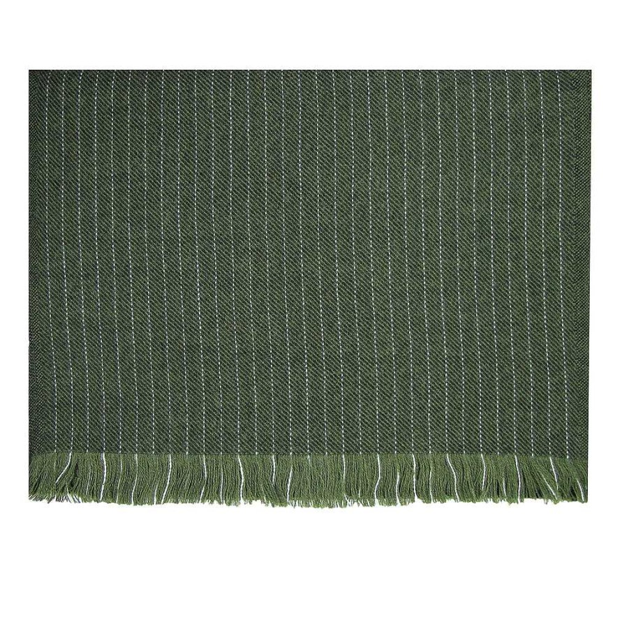 LodinG Green Striped Wool Scarf New